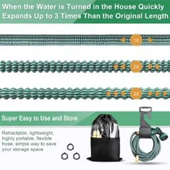 IBright Extra Sterke Uitrekbare Tuinslang - Flexibel - 15 Meter - Inclusief Opbergtas ,Sproeier ,Koppelstuk En Ophanghaak - Groen -Tuin- En Buitenwinkels 1200x1200 1110