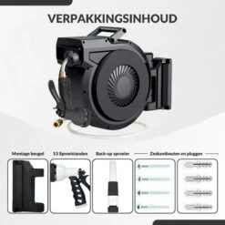 Buxibo - Wandslangenbox 20 Meter + 2 Meter - Tuinslang Met Haspel - 9 Sproei Standen - Slangenhouder 180° Draaibaar - Tuinslanghaspel Zwart+ Gratis Sproeier - Zwart -Tuin- En Buitenwinkels 1200x1200 1116