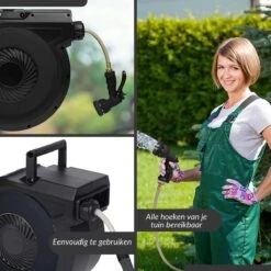 Buxibo - Wandslangenbox 20 Meter + 2 Meter - Tuinslang Met Haspel - 9 Sproei Standen - Slangenhouder 180° Draaibaar - Tuinslanghaspel Zwart+ Gratis Sproeier - Zwart -Tuin- En Buitenwinkels 1200x1200 1118