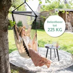 Vita5 XXL Hangstoel | Binnen&Buiten Hangnest | Incl. 2 Kussens En Boekenvak | Volwassenen&Kinderen | Hangmatstoel Tot 225kg | Beige -Tuin- En Buitenwinkels 1200x1200 125