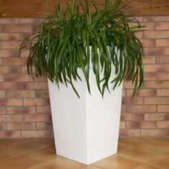 Prosperplast Kunststof Urbi Bloempot/plantenpot Met Binnenpot Wit 32 X 32 X 61 Cm - 21/49 Liter - Hoge Vierkante Bloempotten -Tuin- En Buitenwinkels 1200x1200 1445