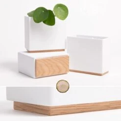 KAZAI. Wandvazen -Alma | Moderne Hangende Bloempotten Voor Aan De Muur | 3-delige Bloempot Set Van Hoogwaardig Hars Voor Kamerplanten, Kunstplanten, Bloemen Enz. | Wit -Tuin- En Buitenwinkels 1200x1200 1446