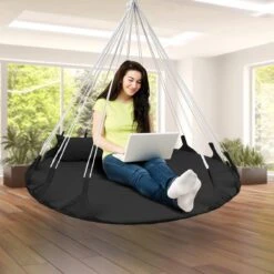 Hangnest Voor Binnen & Buiten. Met Groot En Dik Kussen Voor Volwassenen & Kinderen. Belastbaar Tot 125 Kg. VITA5 (Zwart) -Tuin- En Buitenwinkels 1200x1200 151