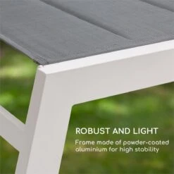 Blumfeldt Renazzo Lounge Ligstoel - Ligbed Voor De Tuin - Aluminium Tuinstoel - 6 Standen - Waterafstotend - Bekleding Van 70 % Pvc En 30 % Polyetheen - Grijs -Tuin- En Buitenwinkels 1200x1200 202