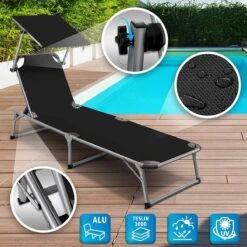 Sens Design Zonnebed - Ligbed Inklapbaar Met Zonneklep - Zwart -Tuin- En Buitenwinkels 1200x1200 209