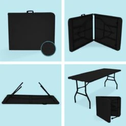 LifeGoods Klaptafel - Inklapbaar - 70x180cm - Verstelbare Vouwtafel - Weerbestendig - Zwart -Tuin- En Buitenwinkels 1200x1200 21