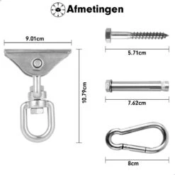 Luxe Ophangsysteem - 180° Schommelen, 360° Roteerbaar - Plafondhaak - Ophanghaak - Hangstoel Buiten - Hangstoel Binnen – Schommelstoel - Schommel - Bokszakken - RVS - Nederlandse Handleiding - 16 Luxe Ophangsysteem - 180° Schommelen, 360° Roteerbaar - Plafondhaak - Ophanghaak - Hangstoel Buiten - Hangstoel Binnen – Schommelstoel - Schommel - Bokszakken - RVS - Nederlandse Handleiding - -Tuin- En Buitenwinkels 1200x1200 220