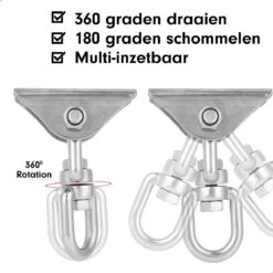 Luxe Ophangsysteem - 180° Schommelen, 360° Roteerbaar - Plafondhaak - Ophanghaak - Hangstoel Buiten - Hangstoel Binnen – Schommelstoel - Schommel - Bokszakken - RVS - Nederlandse Handleiding - 18 Luxe Ophangsysteem - 180° Schommelen, 360° Roteerbaar - Plafondhaak - Ophanghaak - Hangstoel Buiten - Hangstoel Binnen – Schommelstoel - Schommel - Bokszakken - RVS - Nederlandse Handleiding - -Tuin- En Buitenwinkels 1200x1200 222