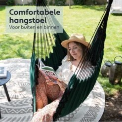 Vita5 XXL Hangstoel | Binnen&Buiten Hangnest | Incl. 2 Kussens En Boekenvak | Volwassenen&Kinderen | Hangmatstoel Tot 225kg | Donkergroen -Tuin- En Buitenwinkels 1200x1200 230