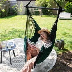 Vita5 XXL Hangstoel | Binnen&Buiten Hangnest | Incl. 2 Kussens En Boekenvak | Volwassenen&Kinderen | Hangmatstoel Tot 225kg | Donkergroen -Tuin- En Buitenwinkels 1200x1200 234