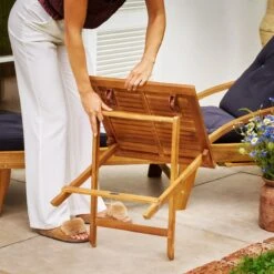 Merkloos EezyLife Houten Bijzettafel - 46x46x46cm - Acacia Hout - Tuintafel -Tuin- En Buitenwinkels 1200x1200 305