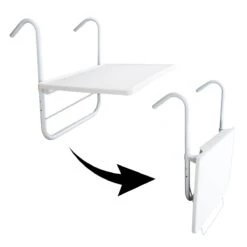 Luxe Inklapbare Balkontafel – 52 X 40 X 56cm – Wit – Hangend – Balkonbar – Balkontafels – Balkontafeltje – Hangtafel Balkon – Balcony Table – Voor Aan Het Balkon – Ophangbaar – Opklapbaar – Tafel – Inklapbaar – Buiten – Tafeltje – Klaptafel -Tuin- En Buitenwinkels 1200x1200 324