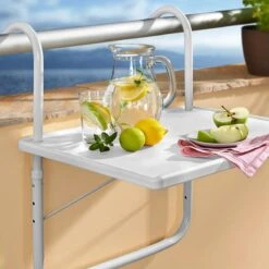Luxe Inklapbare Balkontafel – 52 X 40 X 56cm – Wit – Hangend – Balkonbar – Balkontafels – Balkontafeltje – Hangtafel Balkon – Balcony Table – Voor Aan Het Balkon – Ophangbaar – Opklapbaar – Tafel – Inklapbaar – Buiten – Tafeltje – Klaptafel -Tuin- En Buitenwinkels 1200x1200 325