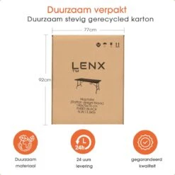 Lenx Klaptafel - Inklapbare Tafel - Opvouwbare Tuintafel - Vouwtafel - Inclusief Handvat En 2 Tafelkleden - 180x75x74cm - 6 Tot 8 Personen -Tuin- En Buitenwinkels 1200x1200 362