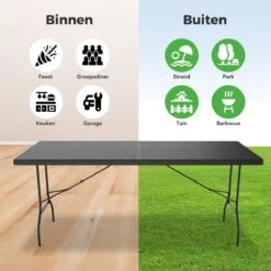 LifeGoods Klaptafel - Inklapbaar - 180 Cm - 6 Tot 8 Personen - Zwart -Tuin- En Buitenwinkels 1200x1200 364