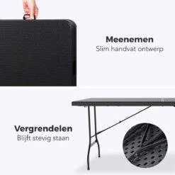 LifeGoods Klaptafel - Inklapbaar - 180 Cm - 6 Tot 8 Personen - Zwart -Tuin- En Buitenwinkels 1200x1200 366