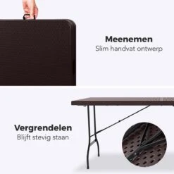 LifeGoods Klaptafel - Inklapbaar - 180 Cm - 6 Tot 8 Personen - Bruin -Tuin- En Buitenwinkels 1200x1200 375