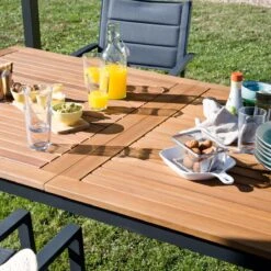 NATERIAL - Uitschuifbare Tuintafel ORIS - Uitschuifbare Tafel Voor 6 Tot 8 Personen - 180-240x100 Cm - Aluminium - Hout Eucalyptus -Tuin- En Buitenwinkels 1200x1200 392