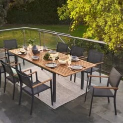 NATERIAL - Uitschuifbare Tuintafel ORIS - Uitschuifbare Tafel Voor 6 Tot 8 Personen - 180-240x100 Cm - Aluminium - Hout Eucalyptus -Tuin- En Buitenwinkels 1200x1200 395
