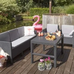 Allibert Lyon Tuintafel - 116x71,5x66/40 Cm - Grafiet -Tuin- En Buitenwinkels 1200x1200 408