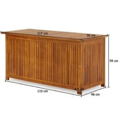 Casaria Opbergbox Acacia Hout – Weerbestendig 115cm - Bruin -Tuin- En Buitenwinkels 1200x1200 450