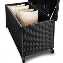 Casaria Wicker Opbergbox - Waterdicht 121,5cm Met Wielen - Grijs -Tuin- En Buitenwinkels 1200x1200 476