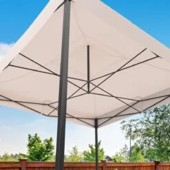 LifeGoods Partytent - 3x3 M - Zijwanden - Easy Up - Opvouwbaar - Waterdicht - Draagtas Met Wieltjes - Beige -Tuin- En Buitenwinkels 1200x1200 514
