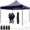 LifeGoods Partytent - 3x3 M - Easy Up - Opvouwbaar - Waterdicht - Draagtas Met Wieltjes - Donkerblauw -Tuin- En Buitenwinkels 1200x1200 524
