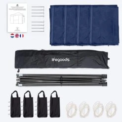 LifeGoods Partytent - 3x4.5 M - Easy Up - Opvouwbaar - Waterdicht - Draagtas Met Wieltjes - Donkerblauw 13 LifeGoods Partytent - 3x4.5 M - Easy Up - Opvouwbaar - Waterdicht - Draagtas Met Wieltjes - Donkerblauw -Tuin- En Buitenwinkels 1200x1200 537