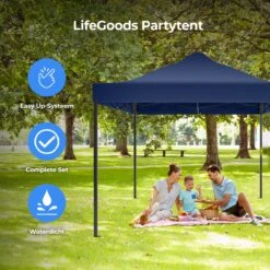 LifeGoods Partytent - 3x4.5 M - Easy Up - Opvouwbaar - Waterdicht - Draagtas Met Wieltjes - Donkerblauw 14 LifeGoods Partytent - 3x4.5 M - Easy Up - Opvouwbaar - Waterdicht - Draagtas Met Wieltjes - Donkerblauw -Tuin- En Buitenwinkels 1200x1200 538