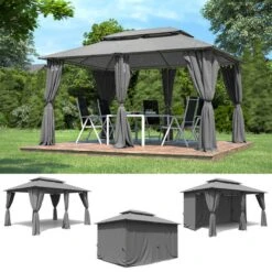 El Jardin - Partytent - 4x3 - Waterdicht Dak - Wanden - Solar - Antraciet Paviljoen -Tuin- En Buitenwinkels 1200x1200 54