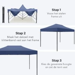 LifeGoods Partytent - 3x4.5 M - Easy Up - Opvouwbaar - Waterdicht - Draagtas Met Wieltjes - Donkerblauw 17 LifeGoods Partytent - 3x4.5 M - Easy Up - Opvouwbaar - Waterdicht - Draagtas Met Wieltjes - Donkerblauw -Tuin- En Buitenwinkels 1200x1200 541