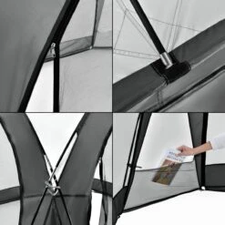 Pro-Tec Paviljoen Grästorp Met LED-verlichting 345x345x247 Cm Donkergrijs -Tuin- En Buitenwinkels 1200x1200 550