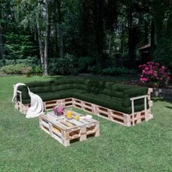 Beautissu Style – Palletkussen Set – 1x Zitkussen 120x80 Cm & 1x Rugkussen 120x40 Cm – Donker Groen -Tuin- En Buitenwinkels 1200x1200 621