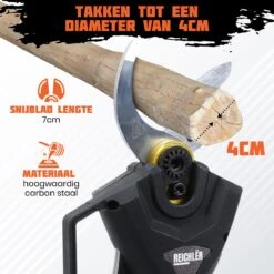 Reichlër® Elektrische Snoeischaar - 40 Mm Snijdiameter - 2x Accu - Anti-cut Functie - Heggenschaar - Takkenschaar - Zwart -Tuin- En Buitenwinkels 1200x1200 666
