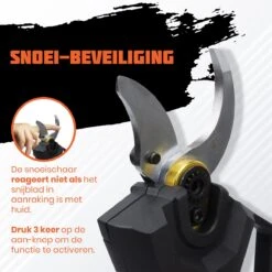 Reichlër® Elektrische Snoeischaar - 40 Mm Snijdiameter - 2x Accu - Anti-cut Functie - Heggenschaar - Takkenschaar - Zwart -Tuin- En Buitenwinkels 1200x1200 668