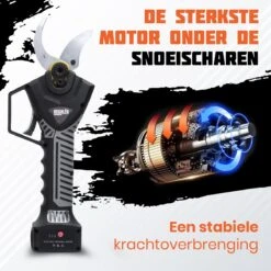 Reichlër® Elektrische Snoeischaar - 40 Mm Snijdiameter - 2x Accu - Anti-cut Functie - Heggenschaar - Takkenschaar - Zwart -Tuin- En Buitenwinkels 1200x1200 669