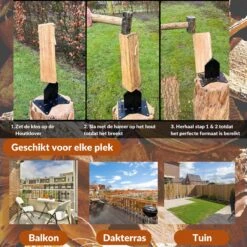 Miseru Houtklover – Geen Bijl Nodig – No Axe - Houtsplijter – Houtkliever – HANDMADE In Holland - Houtklover Voor Aanmaakhout – Metaal -Tuin- En Buitenwinkels 1200x1200 676
