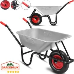 Gardebruk Kruiwagen 100L - Luchtband - 250kg Draagkracht Zilver -Tuin- En Buitenwinkels 1200x1200 716