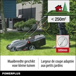 Powerplus POWEG63703 Elektrische Grasmaaier - Grasmachine Voor Kleine Tuin - 1000 W - 32cm Maaibreedte - 30L Opvangbak - Verstelbare Maaihoogte -Tuin- En Buitenwinkels 1200x1200 851