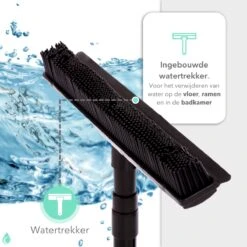 CLEANLY® Rubberen Bezem Met Vloerwisser - Kappersbezem - Zachte Bezem Binnen & Buiten - Vloertrekker Met Steel - 68-150 Cm -Tuin- En Buitenwinkels 1200x1200 945