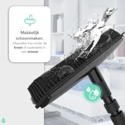 CLEANLY® Rubberen Bezem Met Vloerwisser - Kappersbezem - Zachte Bezem Binnen & Buiten - Vloertrekker Met Steel - 68-150 Cm -Tuin- En Buitenwinkels 1200x1200 947