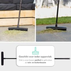 CLEANLY® Rubberen Bezem Met Vloerwisser - Kappersbezem - Zachte Bezem Binnen & Buiten - Vloertrekker Met Steel - 68-150 Cm -Tuin- En Buitenwinkels 1200x1200 948