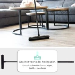 CLEANLY® Rubberen Bezem Met Vloerwisser - Kappersbezem - Zachte Bezem Binnen & Buiten - Vloertrekker Met Steel - 68-150 Cm -Tuin- En Buitenwinkels 1200x1200 949