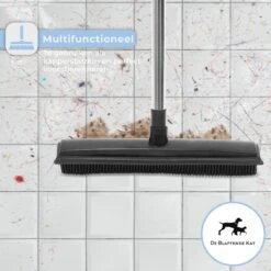 2 In 1 Rubberen Bezem – Bezem Binnen & Buiten – Vloerwisser Met Steel - Met Huisdierhaar Verwijderaar - Vloertrekker – Veger - Extra Lang 160cm -Tuin- En Buitenwinkels 1200x1200 964
