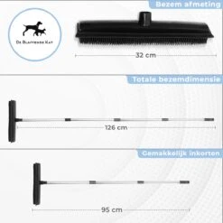 2 In 1 Rubberen Bezem – Bezem Binnen & Buiten – Vloerwisser Met Steel - Met Huisdierhaar Verwijderaar - Vloertrekker – Veger - Extra Lang 160cm -Tuin- En Buitenwinkels 1200x1200 968