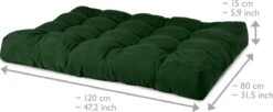 Beautissu Style – Palletkussen Set – 1x Zitkussen 120x80 Cm & 1x Rugkussen 120x40 Cm – Donker Groen -Tuin- En Buitenwinkels 1200x494