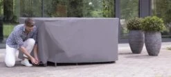 Weersbestendige Beschermhoes Tuinset | 245 X 150 X 95 Cm | Premium | Waterproof | TÜV Rheinland Gecertificeerd | Hoes Voor Tuin | Waterdicht | Solution Dyed (verkleuring Onmogelijk) | Grijs / Antraciet -Tuin- En Buitenwinkels 1200x541