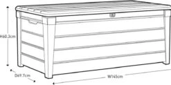 Keter Brightwood Opbergbox - 455L - 145x69,7x60,3 Cm - Grafiet -Tuin- En Buitenwinkels 1200x598