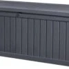Keter Rockwood Opbergbox - 570L - 155x72,4x64,4cm - Grafiet -Tuin- En Buitenwinkels 1200x623
